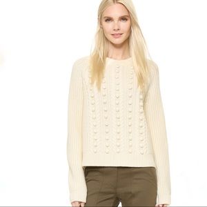 VERONICA BEARD cream bobble sweater small flawed